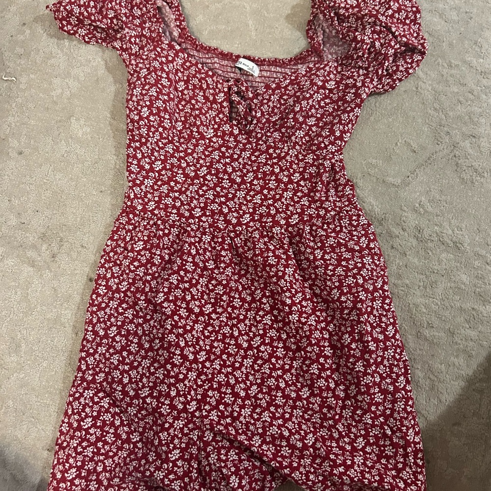 Red Floral Romper